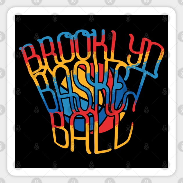 Brooklyn Nets concept logo Basquiat rainbow Sticker by overhooped